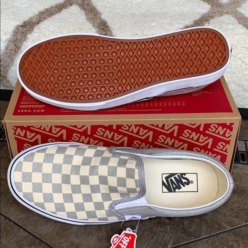 •VANS CLASSIC SLIP ON CHECKERBOARD SILVER WMNS - Picture 16 of 16